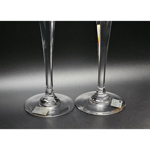 2 Mikasa Bacchus Champagne Flutes 10.7" fine crystal grape vine cut glass elegan - Picture 4 of 10